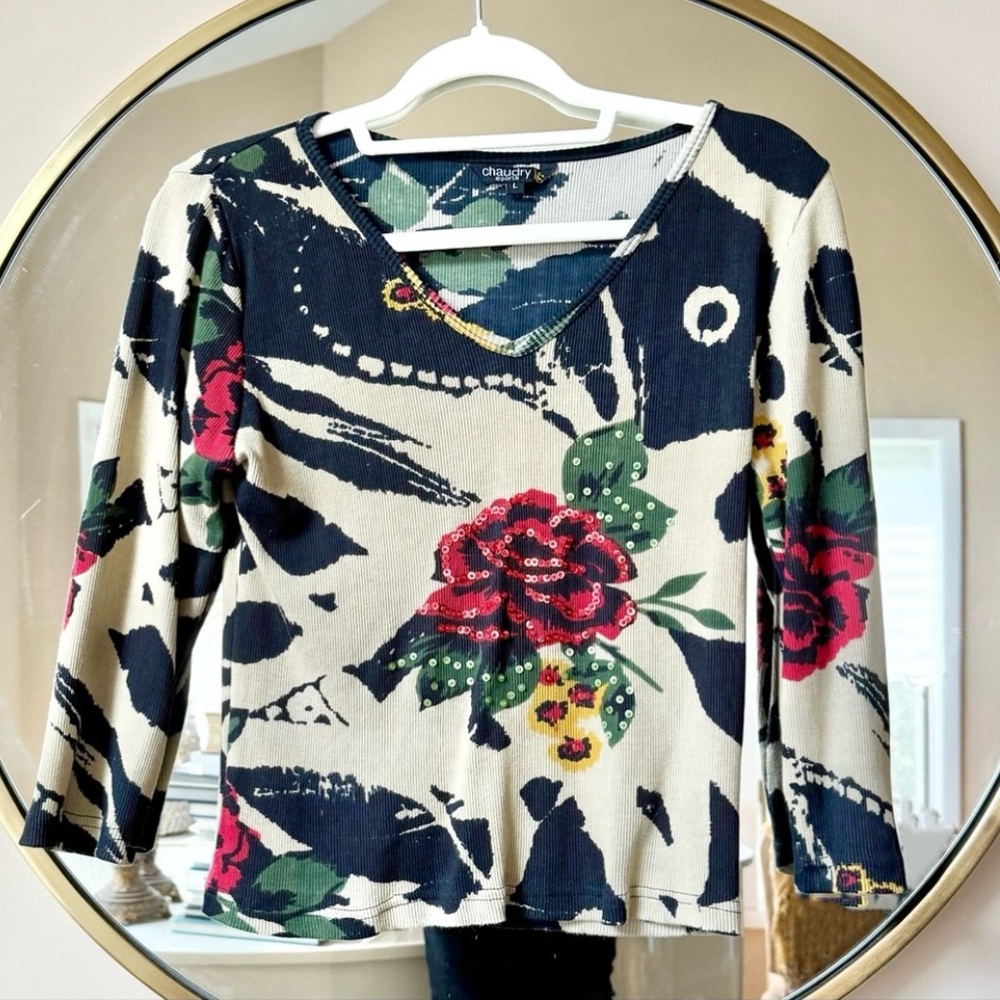 chaudry sports quarter sleeve top